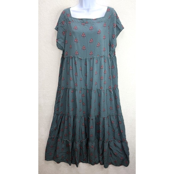 NATURAL LIFE Dresses & Skirts - Natural Life Berkley Teal Floral Maxi Dress Size Large X-Large